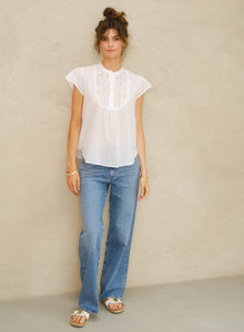 M.A.B.E Freya Lace Top - White