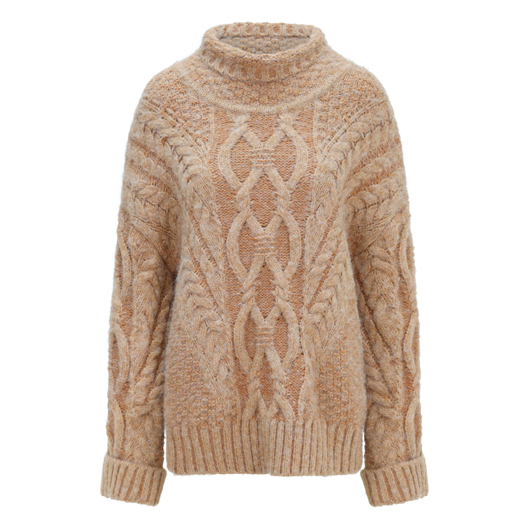One Collective - Annecy Cable Knit Jumper - Spice
