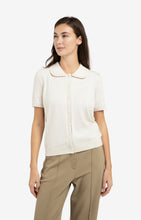 YAYA - Knitted Cardigan with Short Sleeves and Buttons - Beige