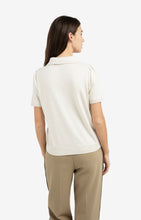 YAYA - Knitted Cardigan with Short Sleeves and Buttons - Beige