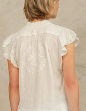 M.A.B.E - Lilia Emb Short Sleeve Top - Ecru