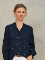 M.A.B.E - Lucca Emb Long Sleeve Top - Indigo