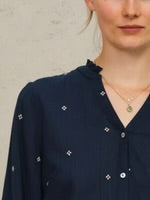 M.A.B.E - Lucca Emb Long Sleeve Top - Indigo