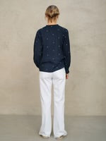 M.A.B.E - Lucca Emb Long Sleeve Top - Indigo