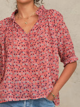 M.A.B.E - Darla Print long Sleeve  Blouse - Rose/Multi