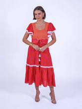 New Day Originals - Feather Dress - Pink/Orange Gingham Stripe