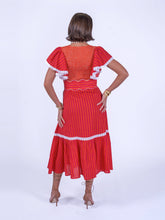 New Day Originals - Feather Dress - Pink/Orange Gingham Stripe