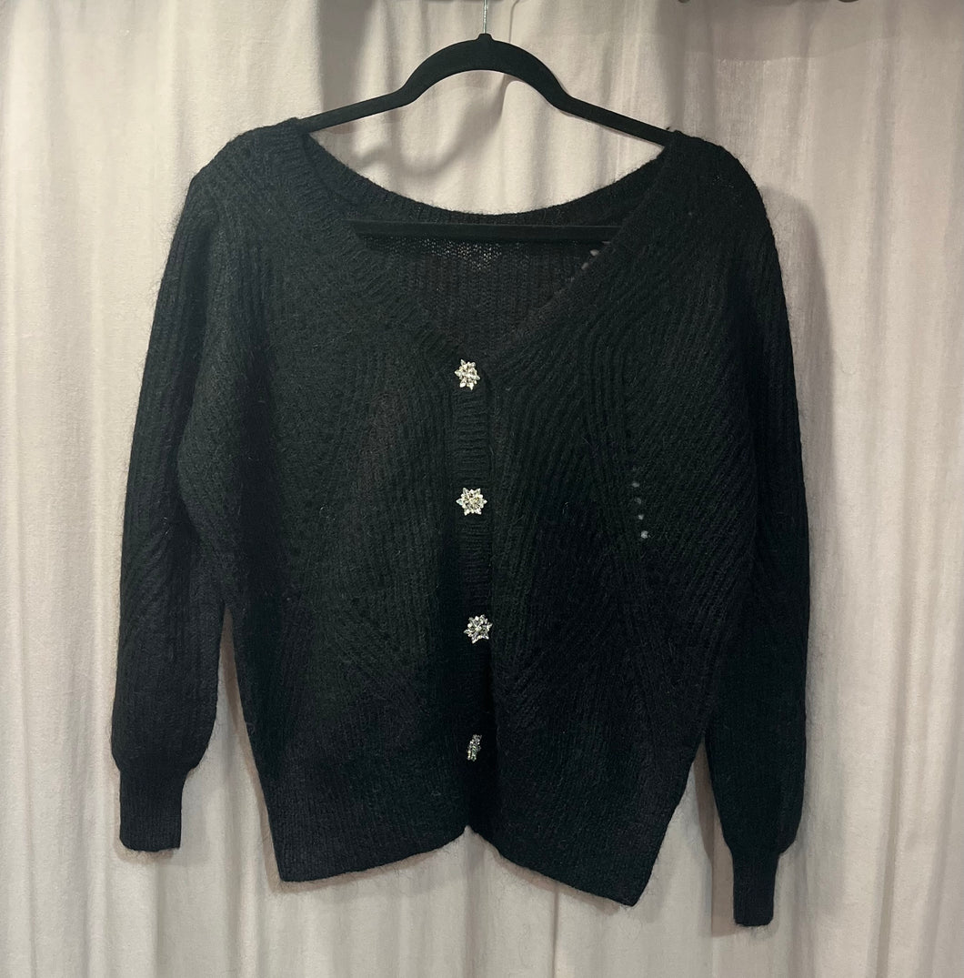 Suncoo Fantasy Jumper with Silver Buttons in Black