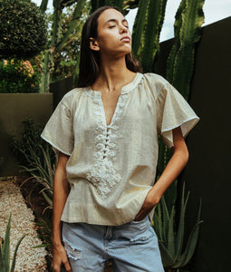 Rose & Rose Upminster Top - Gold Lurex