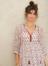 M.A.B.E Kiki Print Gathered Dress - Blue