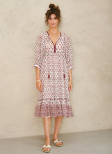M.A.B.E Kiki Print Gathered Dress - Blue