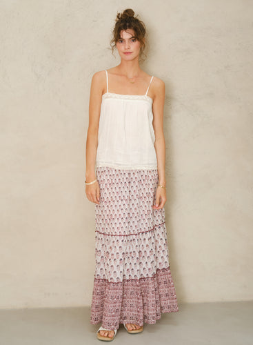 M.A.B.E Kiki Print Maxi Skirt - Blue