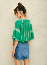 M.A.B.E Lena Emb Top - Green
