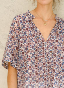 M.A.B.E Lexi Print Gathered Top - Multi