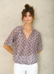 M.A.B.E Lexi Print Gathered Top - Multi