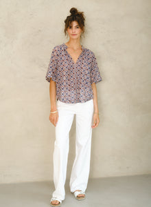 M.A.B.E Lexi Print Gathered Top - Multi