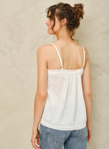 M.A.B.E Livie Emb Cami - White