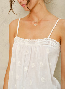 M.A.B.E Livie Emb Cami - White