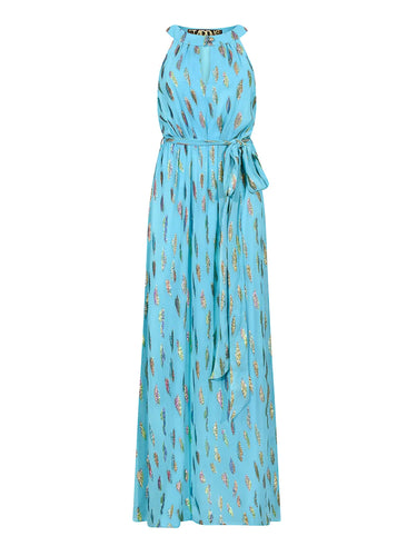 Stardust Liz Dress Turquoise Metallic Sunset