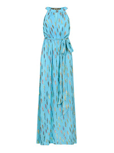 Stardust Liz Dress Turquoise Metallic Sunset