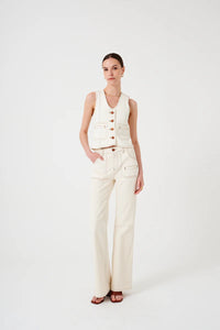 Seventy + Mochi Queenie Jean in Ecru Denim