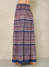 M.A.B.E Mari Print Maxi Skirt. - Indigo