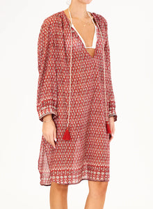 M.A.B.E. Mari Print Kaftan - Red