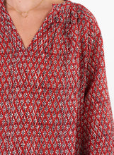 M.A.B.E. Mari Print Long Sleeved Top - Red
