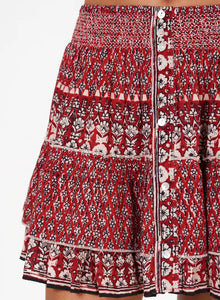 M.A.B.E. Mari Print Mini Skirt - Red