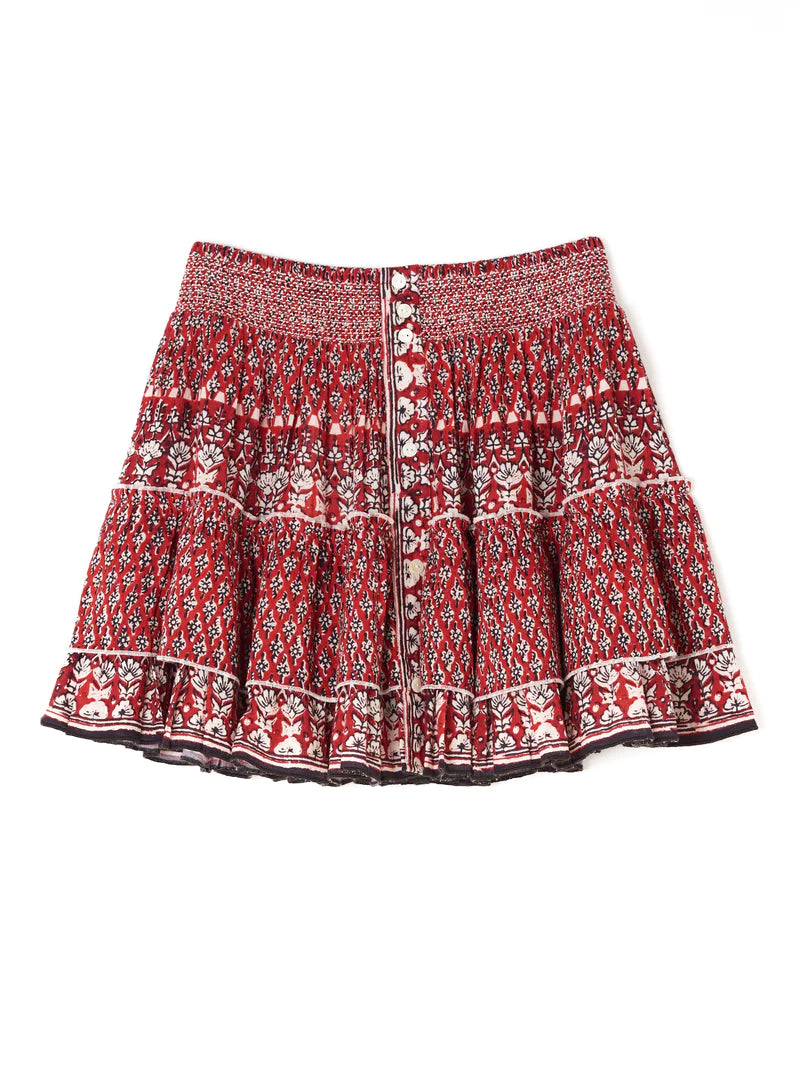 M.A.B.E. Mari Print Mini Skirt - Red