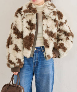 Molliolli - Gege Aviator Jacket - Brown and Cream