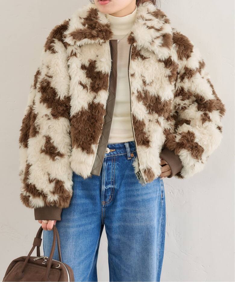 Molliolli - Gege Aviator Jacket - Brown and Cream