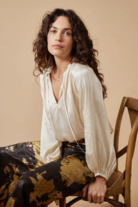 Traffic People - Moonstruck Billow Blouse in Cream