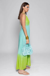 Sundress Natasha Long Dress - Marbella Tie Dye Pool and Lime