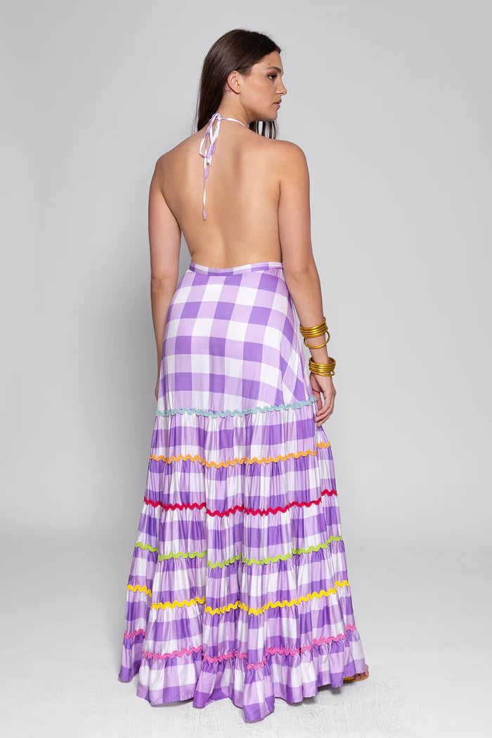 Sundress Neptune Maxi Dress Gingham Lavender
