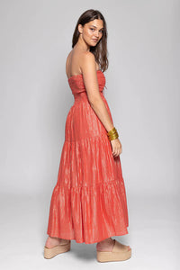 Sundress Rika Maxi Dress - Terracotta and Gold