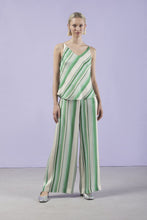 Ottod'Ame - Green Stripe Viscose Palazzo Pants