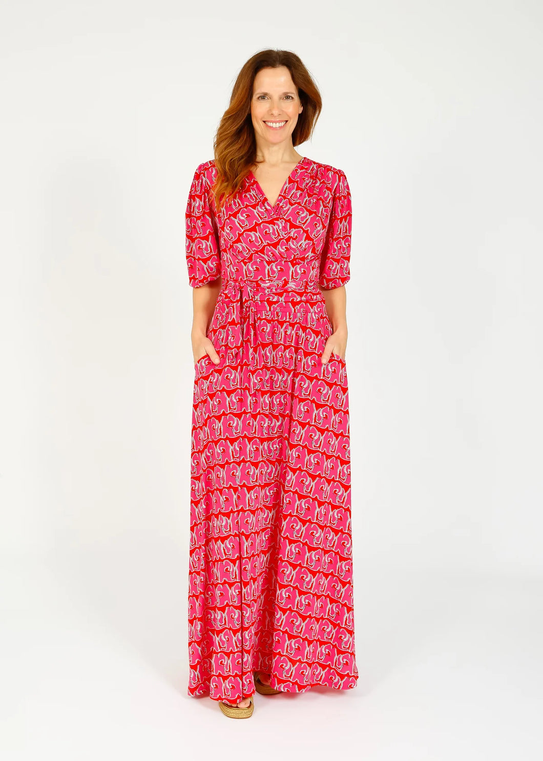 Onjenu Deborah Maxi Dress - Pink Red