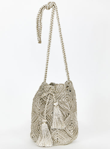 M.A.B.E Sana Crochet Pouch - Gold