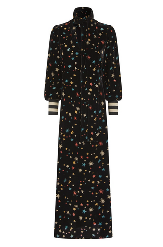 Nooki Kira Printed Velvet Dress with Scarf