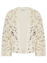 Nooki Marly Sequin Faux Fur Kimono - Cream