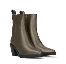 Maruti Gisele Leather Heeled Boots in Metallic Bronze