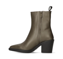 Maruti Gisele Leather Heeled Boots in Metallic Bronze