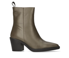 Maruti Gisele Leather Heeled Boots in Metallic Bronze