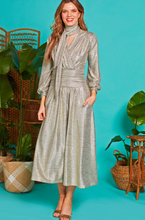 Onjenu Sharon Midi Dress in Metallic Gold