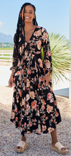 Jaase Winter Rose Black Print Anita Maxi Dress