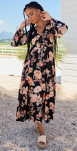 Jaase Winter Rose Black Print Anita Maxi Dress