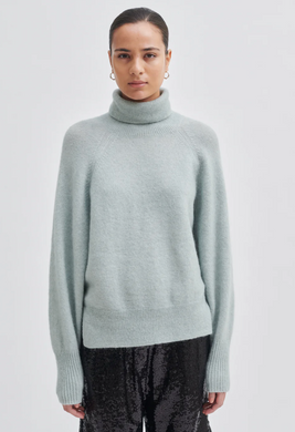 Second Female Brook Knit Oversize T-Neck in Wrought Iron