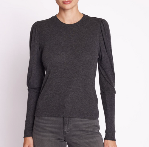 Berenice T-shirt with long puffed sleeves- Grey