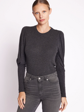 Berenice T-shirt with long puffed sleeves- Grey